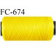 Bobine 500 m de fil mousse polyester fil n°110 couleur jaune longueur 500 mètres bobiné en France