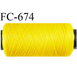 Bobine 500 m de fil mousse  polyester fil n°110 couleur jaune  longueur 500 mètres bobiné en France