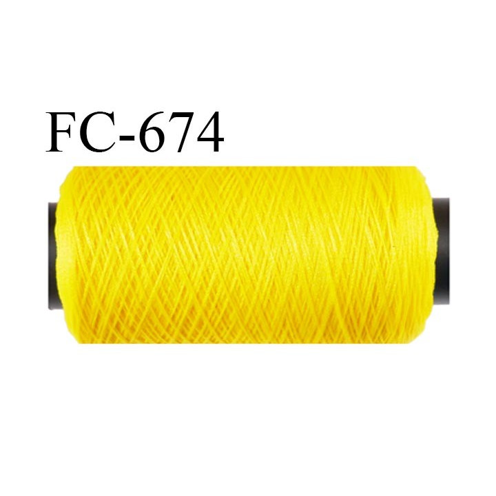 Bobine 500 m de fil mousse  polyester fil n°110 couleur jaune  longueur 500 mètres bobiné en France