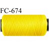 Bobine 500 m de fil mousse polyester fil n°110 couleur jaune longueur 500 mètres bobiné en France