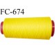 Cone 1000 m de fil mousse polyester fil n°110 couleur jaune longueur 1000 mètres bobiné en France
