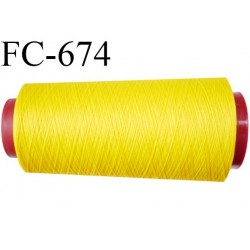 Cone 1000 m de fil mousse  polyester fil n°110 couleur jaune  longueur  1000 mètres bobiné en France