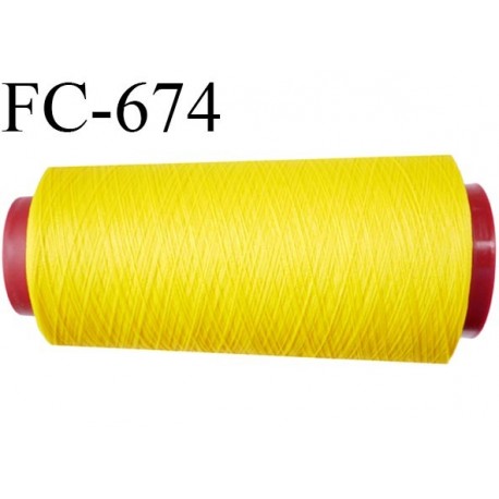 Cone 1000 m de fil mousse polyester fil n°110 couleur jaune longueur 1000 mètres bobiné en France