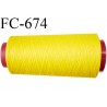 Cone 2000 m de fil mousse polyester fil n°110 couleur jaune longueur 2000 mètres bobiné en France
