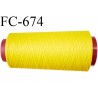 Cone 2000 m de fil mousse  polyester fil n°110 couleur jaune  longueur 2000 mètres bobiné en France