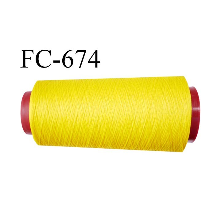 Cone 5000 m de fil mousse  polyester fil n°110 couleur jaune  longueur 5000 mètres bobiné en France