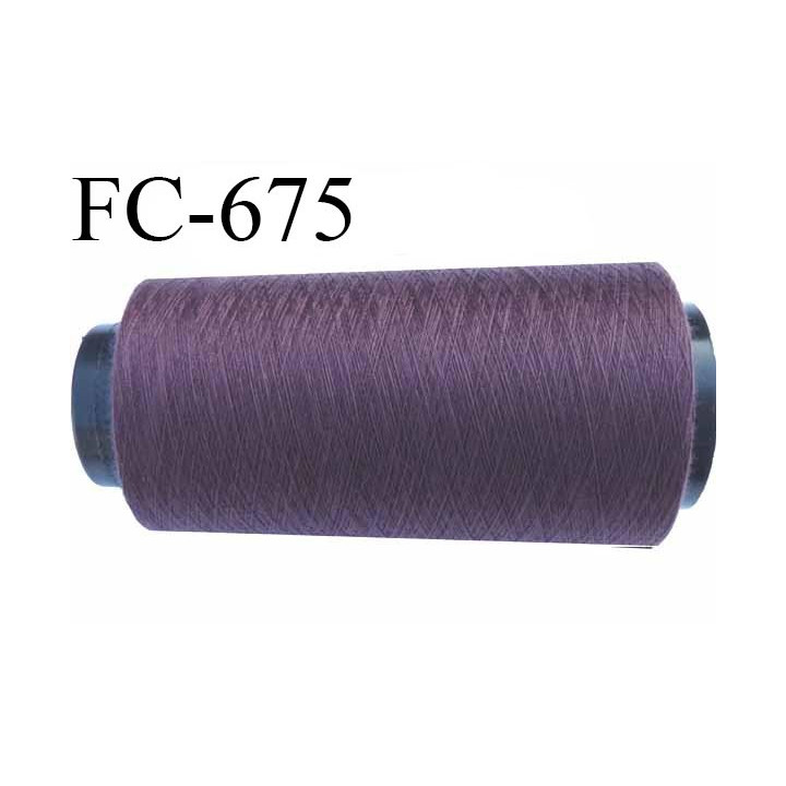 Cone 1000 m de fil mousse  polyester fil n°160 couleur lie de vin   longueur  2000 mètres bobiné en France