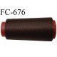 Cone 1000 m de fil mousse polyester fil n°110 couleur marron foncé longueur 1000 mètres bobiné en France