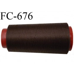 Cone 2000 m de fil mousse polyester fil n°110 couleur marron foncé longueur 2000 mètres bobiné en France