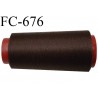 Cone 2000 m de fil mousse polyester fil n°110 couleur marron foncé longueur 2000 mètres bobiné en France