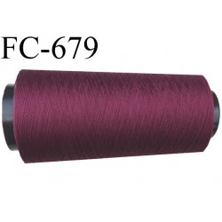 Cone 5000 m de fil mousse polyester fil n°160 couleur lie de vin longueur 5000 mètres bobiné en France