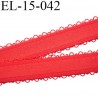 Elastique 15 mm bretelle ou lingerie picot couleur rouge et intérieur brillant largeur 15 mm plus picot largeur total 20 mm