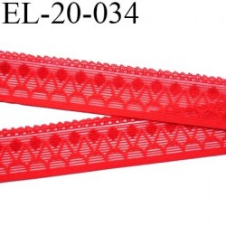 Elastique 20 mm picot style dentelle lingerie couleur rouge largeur 20 mm 80% polyamide 20% elastane prix au mètre