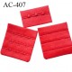 Agrafe attache 55 mm de soutien gorge 3 rangés 3 crochets largeur 51 mm hauteur 53 mm couleur rouge vif