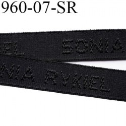 Elastique bretelle 7 mm de marque sonia rykiel inscription en surpiquage couleur noir largeur 7 mm prix au mètre