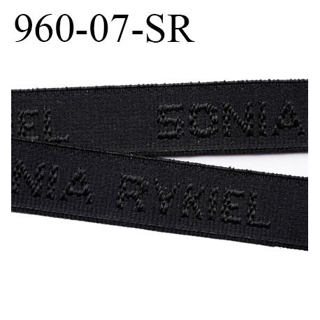 Elastique bretelle 7 mm de marque sonia rykiel inscription en surpiquage couleur noir largeur 7 mm prix au mètre