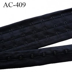 Bande Agrafe de 55 mm de hauteur et 3 rangés pour soutien gorge largeur de 28 cm avec 15 crochets couleur noir satiné