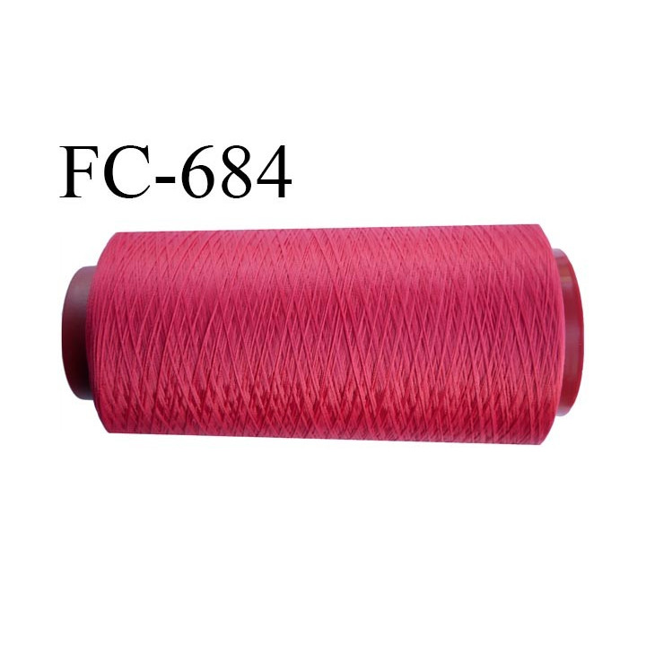 Cone 2000 m mousse polyamide fil n° 100/2 couleur rouge tirant sur le framboise longueur du cone 2000 mètres bobiné en France