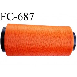 Cone 1000 m fil mousse polyamide n°100 2 couleur orange lumineux bobiné en France