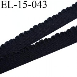 Elastique picot 15 mm bretelle et lingerie doux et forte élasticité couleur noir largeur 15 mm prix au mètre
