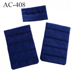 Agrafe attache 50 mm rallonge de soutien gorge 4 rangés 3 crochets largeur 50 mm hauteur 73 mm couleur marine très foncé