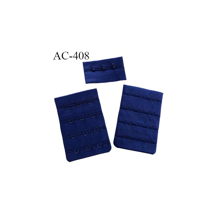 AC-408 Agrafe attache 50 mm rallonge extension de soutien gorge 4 rangés 4 crochets largeur 50 mm hauteur 73 mm couleur marine