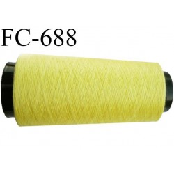 CONE de 2000 m fil polyester fil n° 120 couleur jaune longueur de 2000 mètres bobiné en France