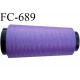 Cone 1000 m de fil mousse polyester fil n°110 couleur lavande lilas violine longueur 1000 mètres bobiné en France