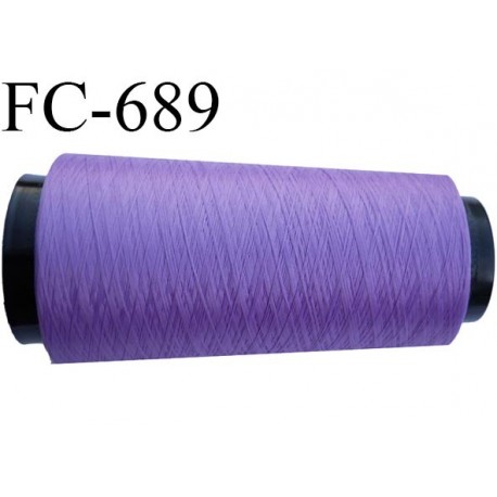 Cone 1000 m de fil mousse polyester fil n°110 couleur lavande lilas violine longueur 1000 mètres bobiné en France