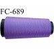 Cone 2000 m de fil mousse polyester fil n°110 couleur lavande lilas violine longueur 2000 mètres bobiné en France