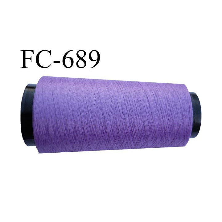 Cone 2000 m de fil mousse polyester fil n°110 couleur lavande lilas violine  longueur  2000 mètres bobiné en France