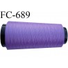 Cone 2000 m de fil mousse polyester fil n°110 couleur lavande lilas violine longueur 2000 mètres bobiné en France