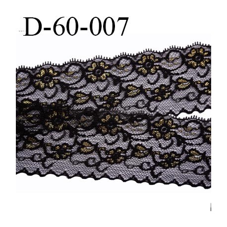 dentelle largeur 60 mm couleur noir synthétique motif fleurs