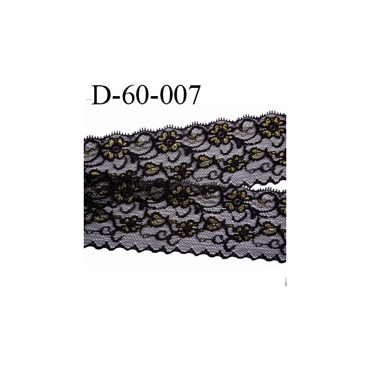 dentelle largeur 60 mm couleur noir synthétique motif fleurs
