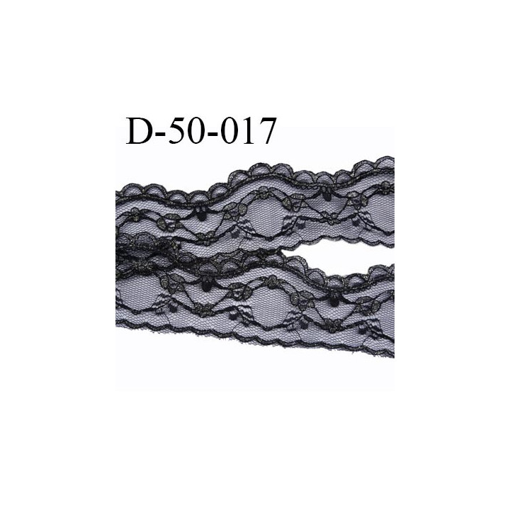 Dentelle 50 mm synthétique  largeur 50 mm couleur noir et or prix au mètre