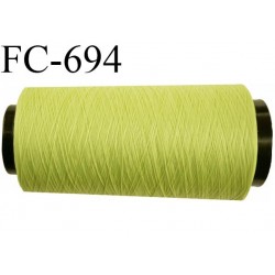 CONE de 1000 m fil polyester n° 100 couleur primevère longueur de 1000 mètres bobiné en France