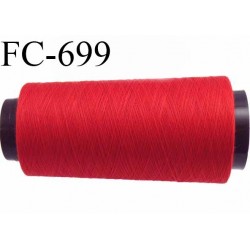 Cone de 1000 m fil polyester fil n° 100 couleur rouge longueur de 1000 mètres bobiné en France