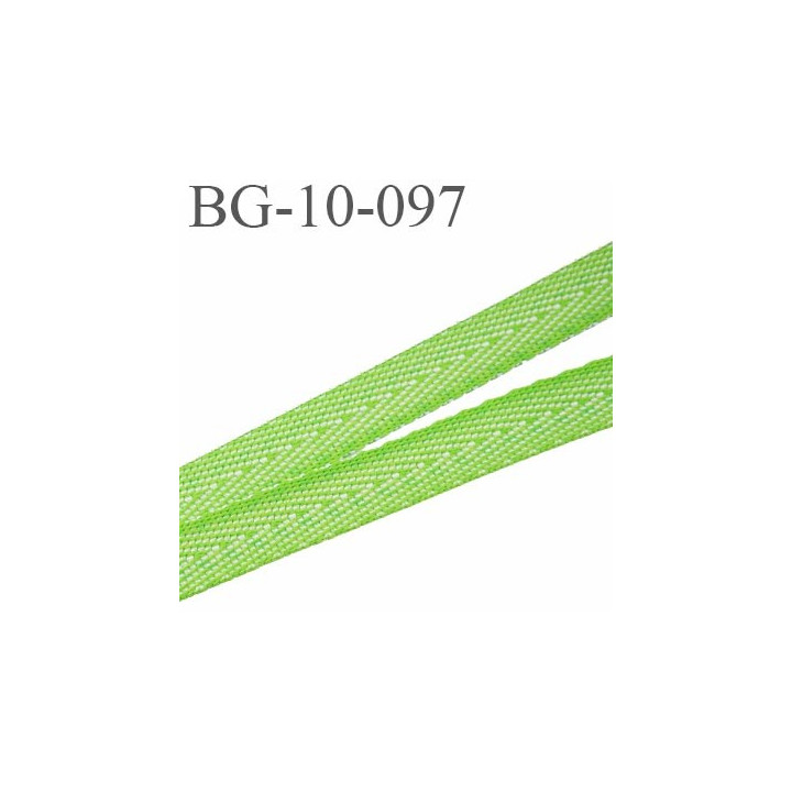biais sergé 10 mm coton polyester galon ruban couleur vert et cheveron blanc largeur 10 mm prix au mètre