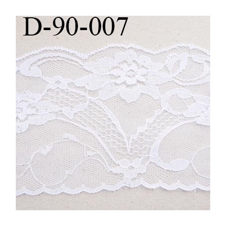 Dentelle 95 mm synthétique couleur blanc motif fleur