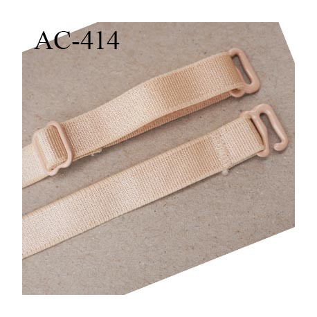 bretelle 10 mm lingerie SG chair brillant largueur 10 mm longueur 35 cm 1 barrettes 2 crochets métal plastifié prix à la pièce