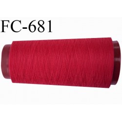 CONE de 2000 m fil polyester fil n° 120 couleur framboise longueur de 2000 mètres bobiné en France