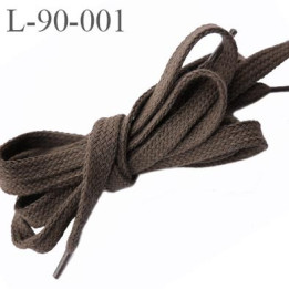 Lacet 90 cm la paire plat  longueur 90 cm couleur marron taupe largeur 10 mm prix pour une paire