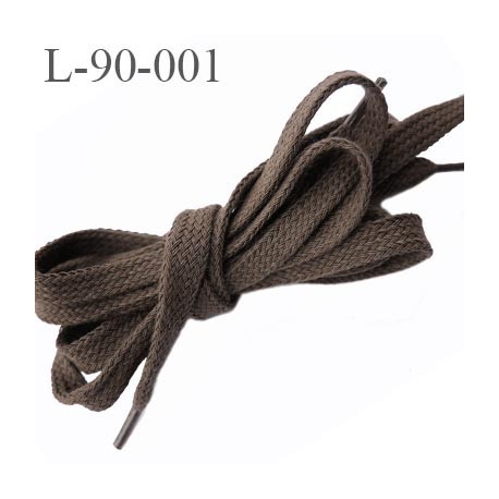 Lacet 90 cm la paire plat longueur 90 cm couleur marron taupe largeur 10 mm prix pour une paire