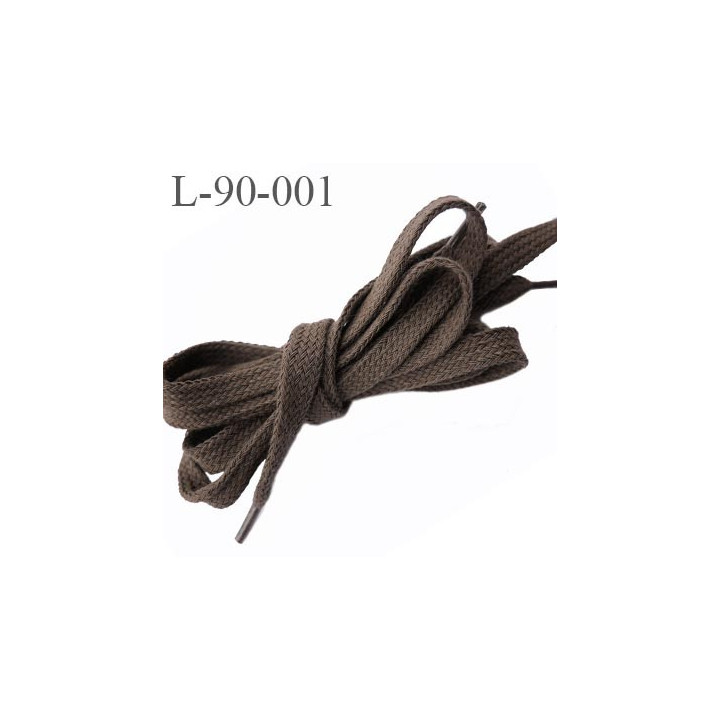 Lacet 90 cm la paire plat  longueur 90 cm couleur marron taupe largeur 10 mm prix pour une paire