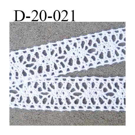 Dentelle crochet 20 mm ancienne 100% coton largeur 20 mm couleur blanc provient d'une vieille mercerie parisienne prix au mètre