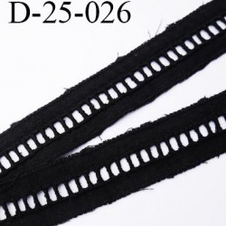 dentelle 25 mm entre deux galon couleur noir broderie anglaise coton noir 25 mm prix au mètre