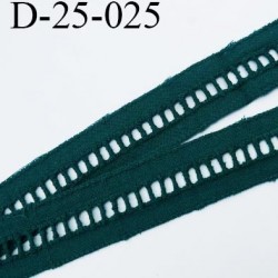 dentelle 25 mm entre deux galon broderie anglaise coton vert canard 25 mm prix au mètre