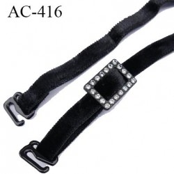 AC-416 bretelle 08 mm lingerie SG couleur noir en velour  longueur 35 cm prix à la pièce