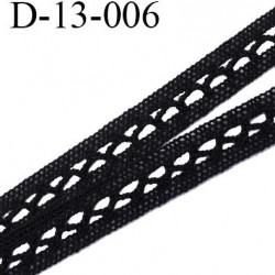 Dentelle 13 mm en coton noir prix au mètre