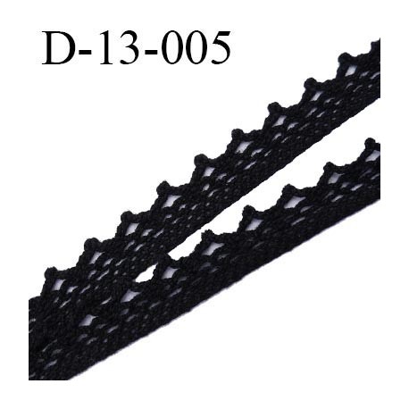 Dentelle 13 mm coton noir